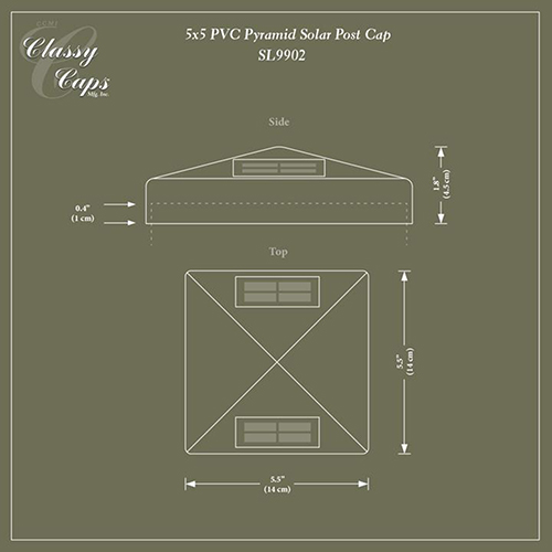 Post Cap Light Dimensions Example