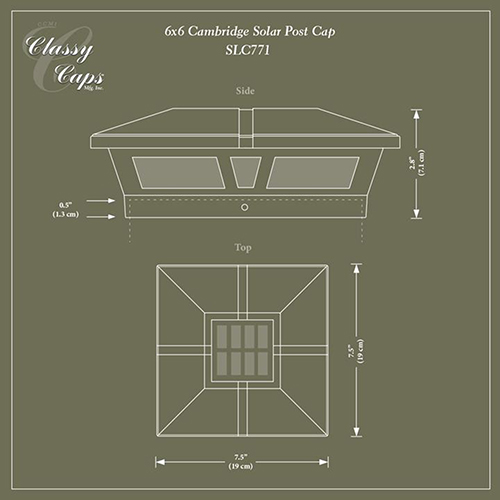 Post Cap Light Dimensions Example