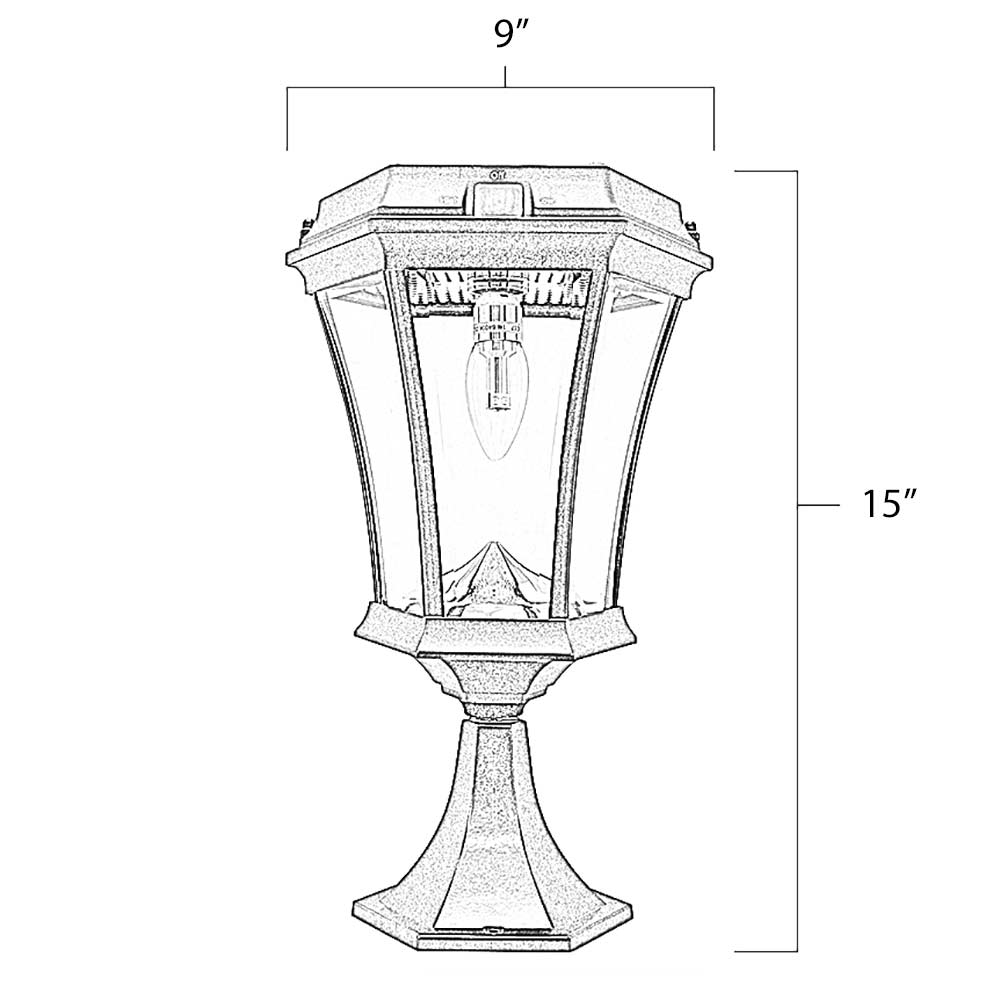 Victorian Solar LED Light Post Dimensions