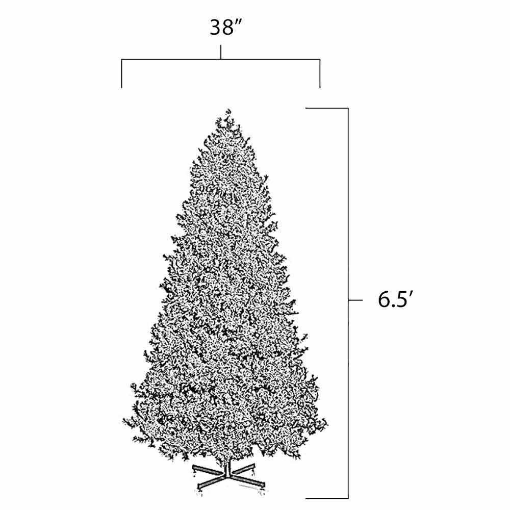 6.5 Foot Calgary Pine Style Christmas Tree Dimensions