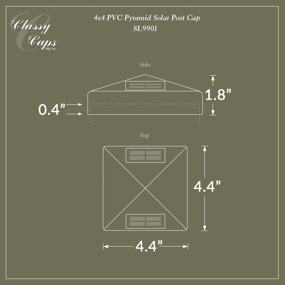 Post Cap Light Dimensions Example